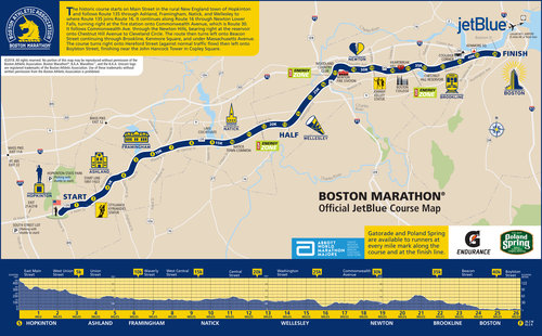 ماراثون بوسطن 2021 خريطة