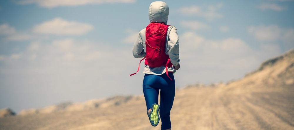 Woman running a marathon