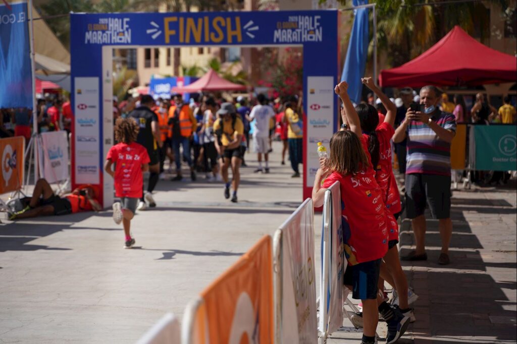 El Gouna half marathon finish line