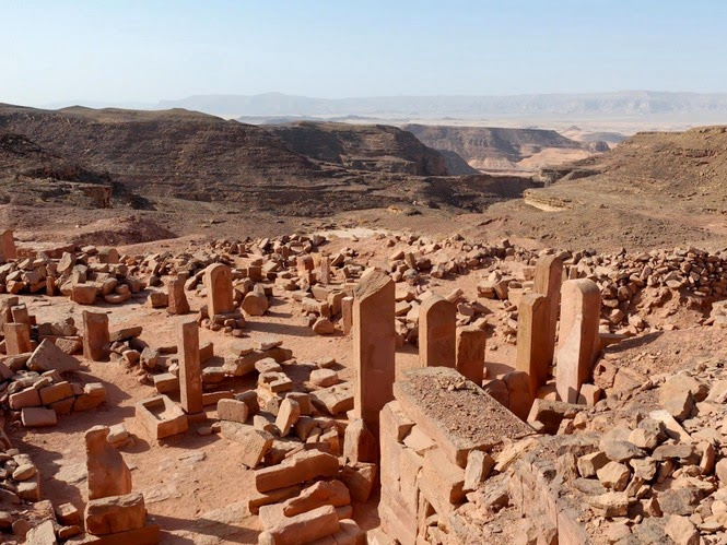 Serabit El khadem rocky mountains and Hathor temple ruins