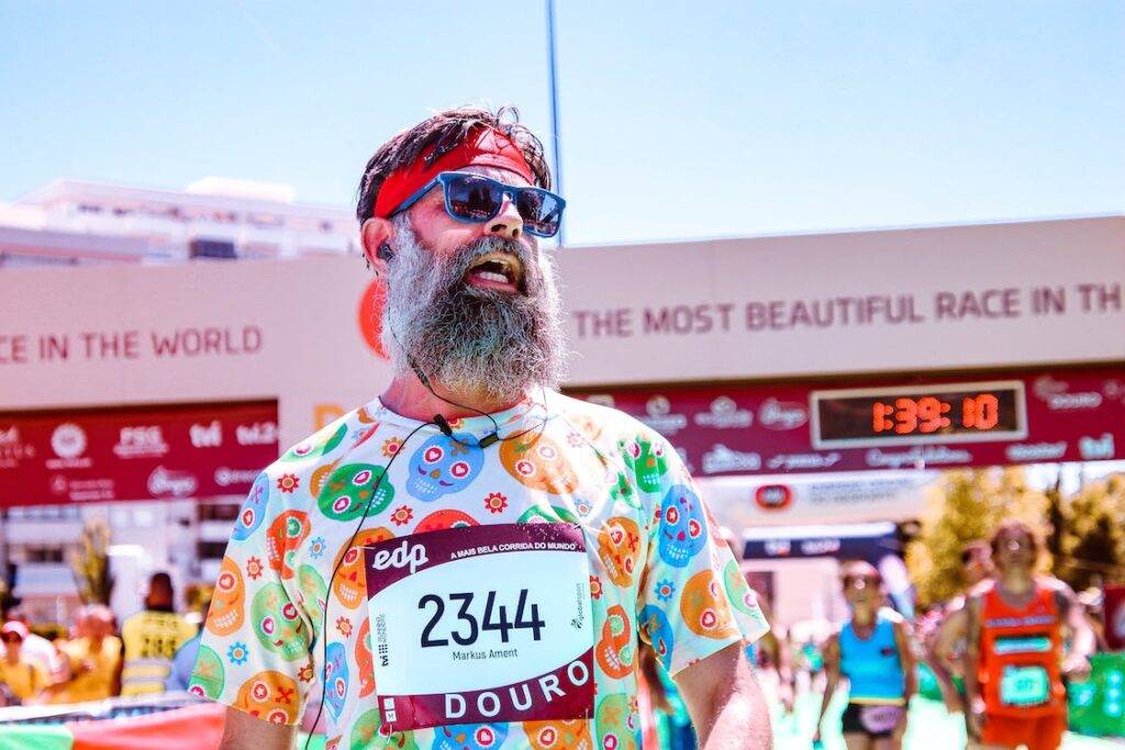 Marathon Finisher with Sunglasses