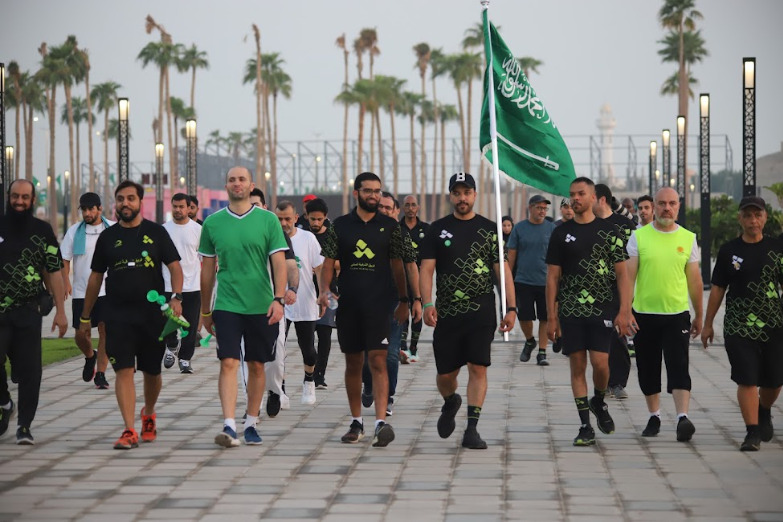 Running Clubs in Saudi Arabia joining in a walk for the national day